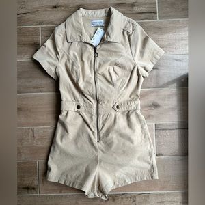 cream corduroy romper